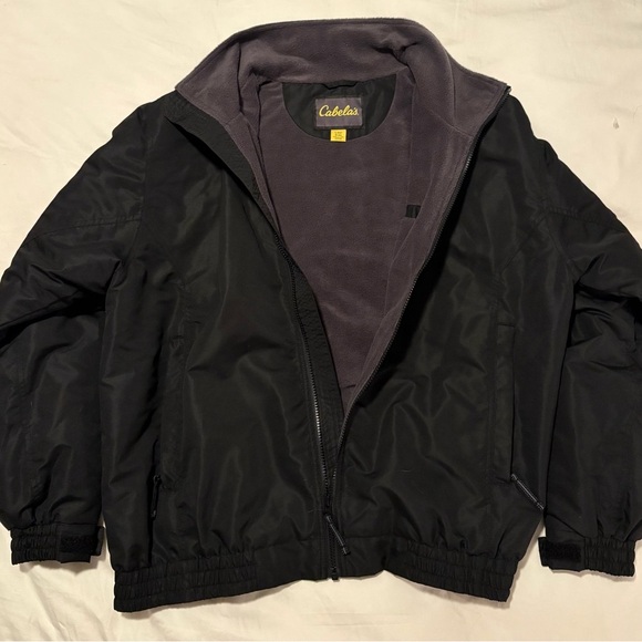 Cabela's Men's Black Fleece Lined Windbreaker Jacket - Picture 2 of 5